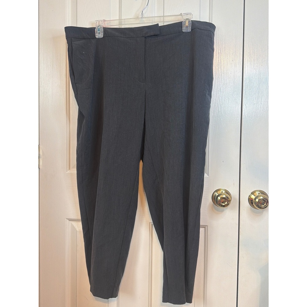 Avenue Stretch Charcoal Gray Tapered Dress Pants Womens 22 Petite Office Trouser